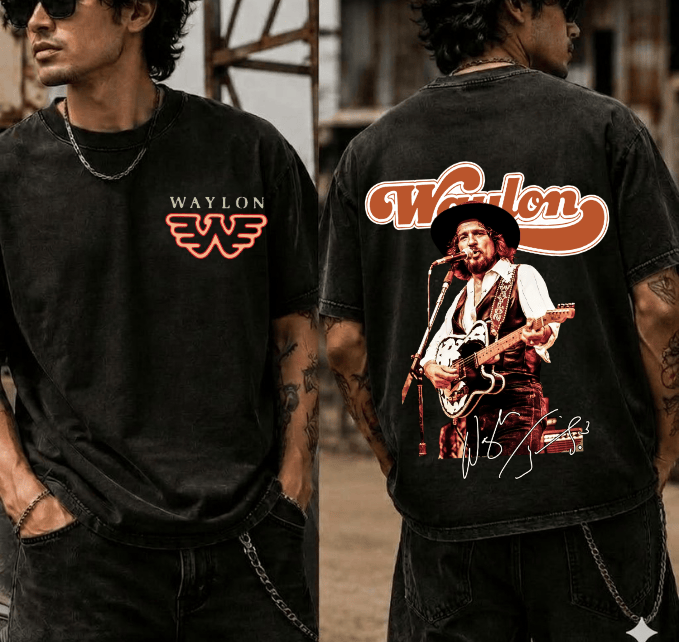 Waylon Jennings Logo T-shirt, Outlaw Country Music Ledgend