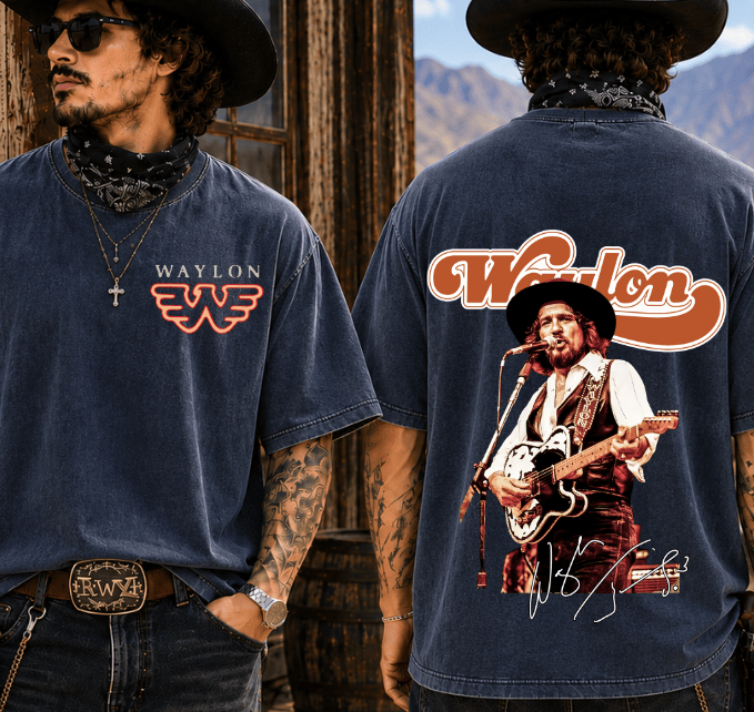 Waylon Jennings Logo T-shirt, Outlaw Country Music Ledgend