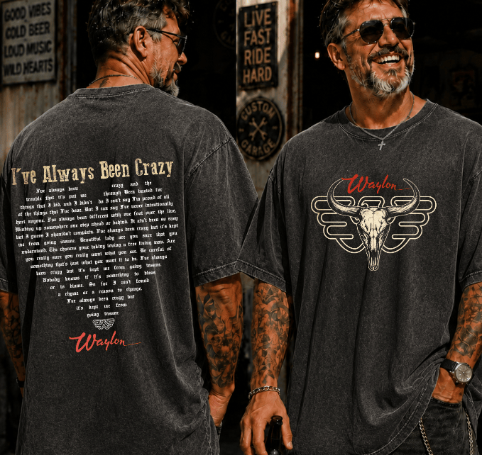 Waylon Jennings Shirt, Lyric Heart I’ve Been Crazy T-Shirt