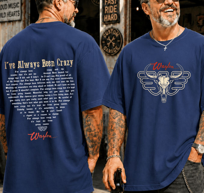 Waylon Jennings Shirt, Lyric Heart I’ve Been Crazy T-Shirt