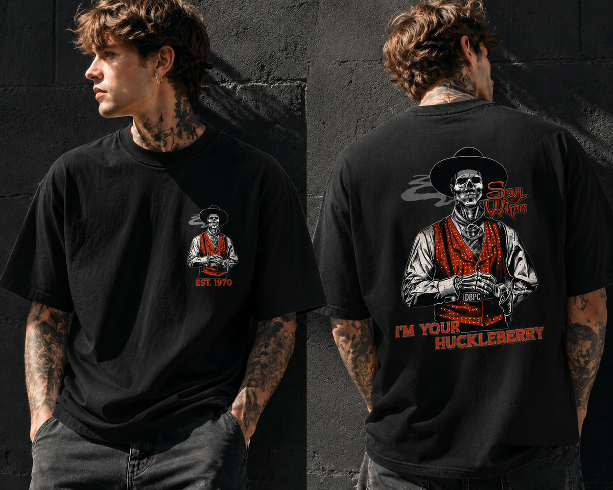 Doc Holliday Tombstone I’m Your Huckleberry – Distressed Cowboy Gunfighter T-Shirt