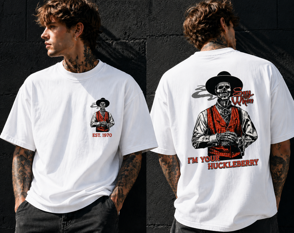 Doc Holliday Tombstone I’m Your Huckleberry – Distressed Cowboy Gunfighter T-Shirt