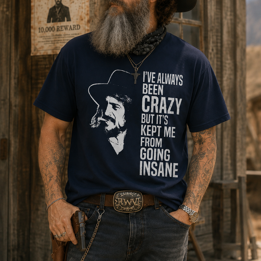 Waylon Jennings Shirt, Lyric Heart I’ve Been Crazy 1 Side T-Shirt