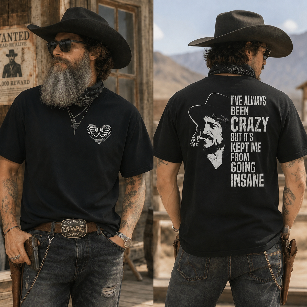 Waylon Jennings Shirt, Lyric Heart I’ve Been Crazy T-Shirt