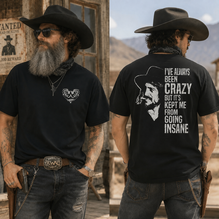 Waylon Jennings Shirt, Lyric Heart I’ve Been Crazy T-Shirt
