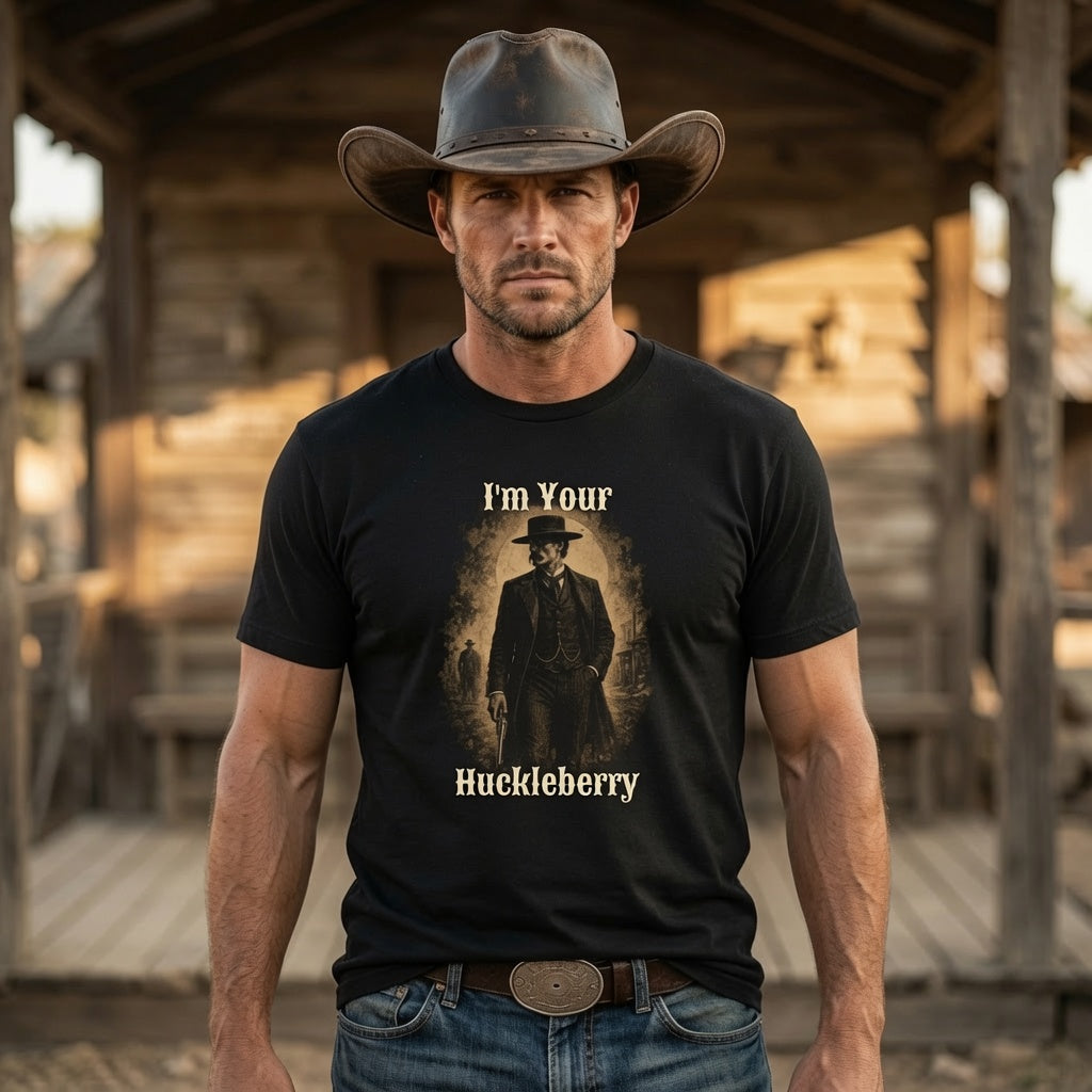 I’m Your Huckleberry Shirt, Vintage Doc Holliday Graphic Tee, Western Cowboy Retro T-Shirt, Tombstone Movie Quote Gift