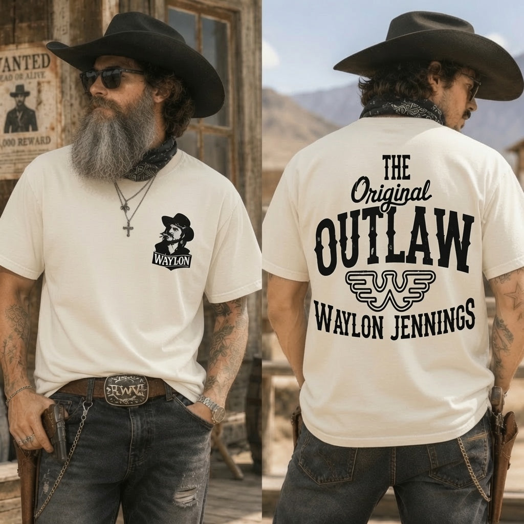 Waylon Jennings T-shirt, Outlaw Country Music