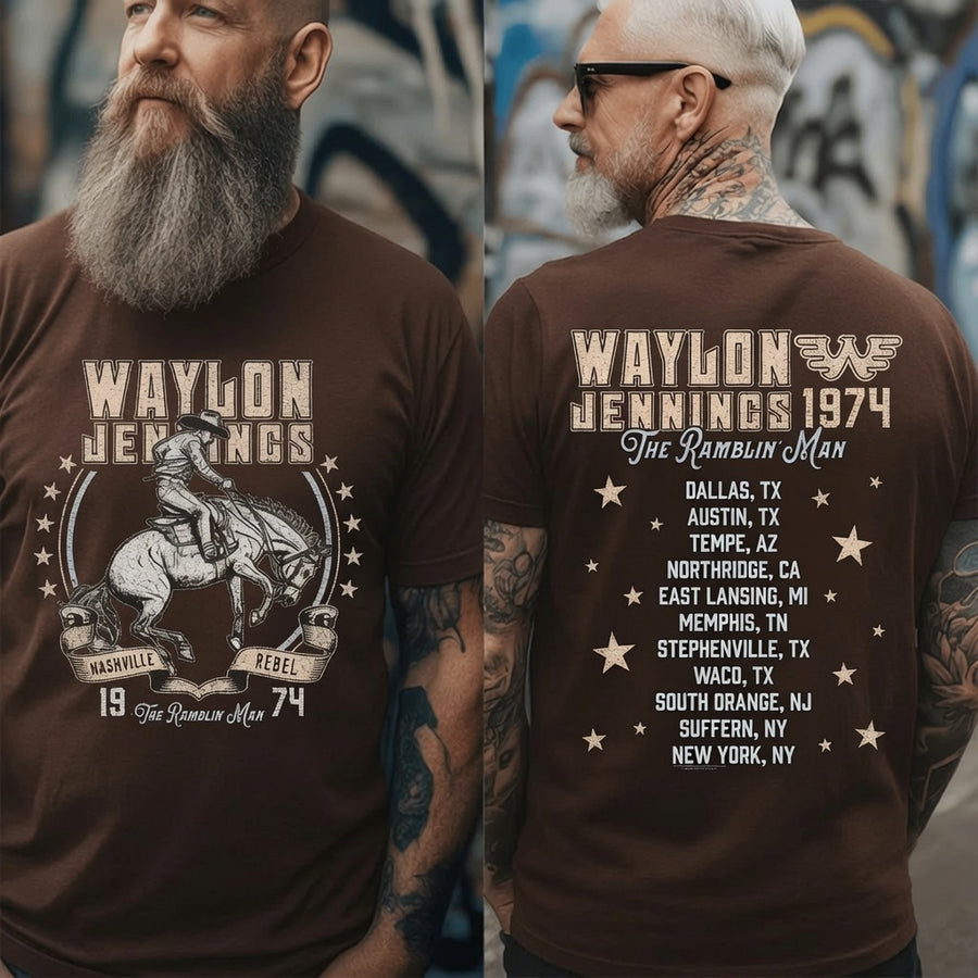 Waylon Jennings Nashville Rebel Cowboy T-Shirt