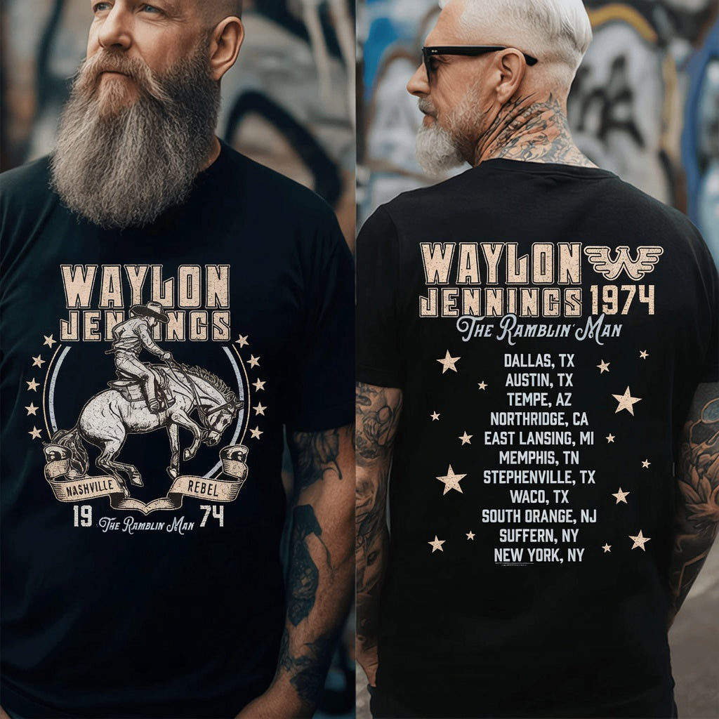 Waylon Jennings Nashville Rebel Cowboy T-Shirt