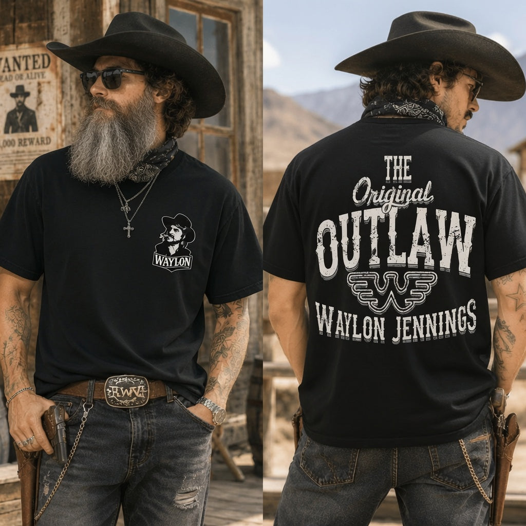 Waylon Jennings T-shirt, Outlaw Country Music