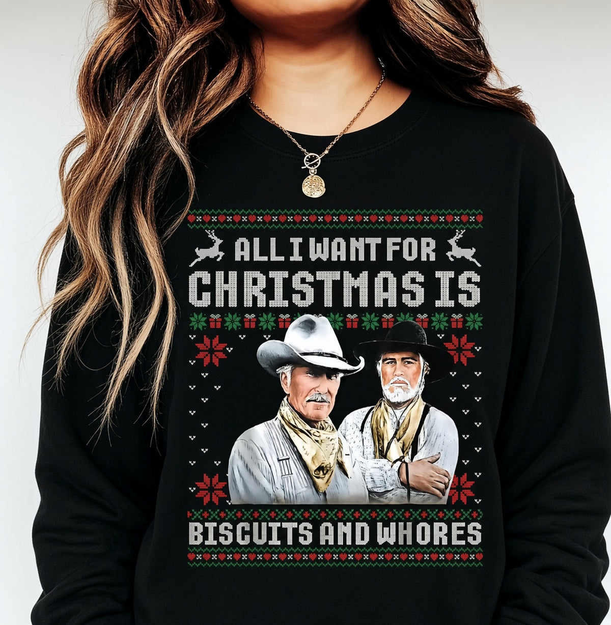 Biscuits and Whores Funny Christmas Shirt 2