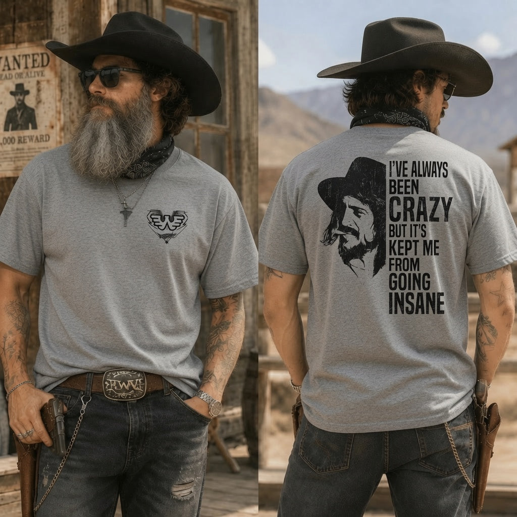 Waylon Jennings Shirt, Lyric Heart I’ve Been Crazy T-Shirt